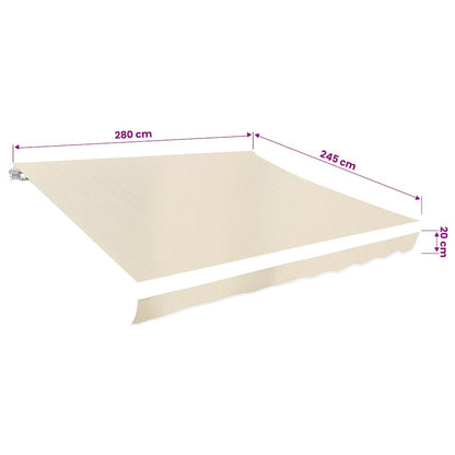 Awning Top Sunshade Canvas Cream 3 x 2.5 m (Frame Not Included)
