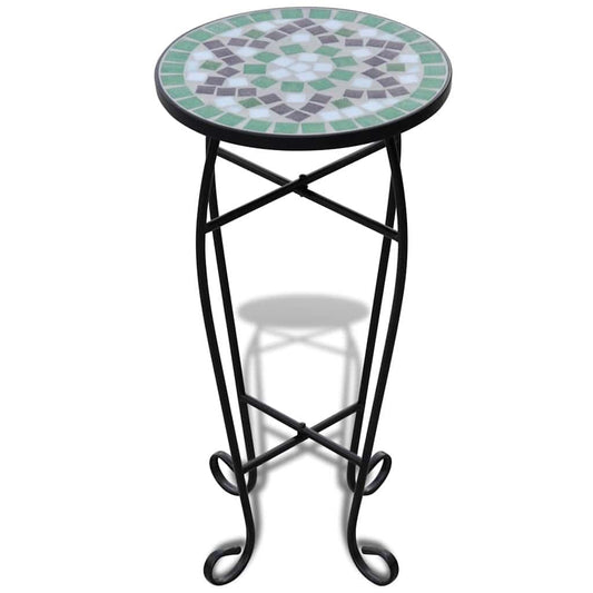 Plant Stand | Green, white, black | Iron, ceramic | 30 cm diameter