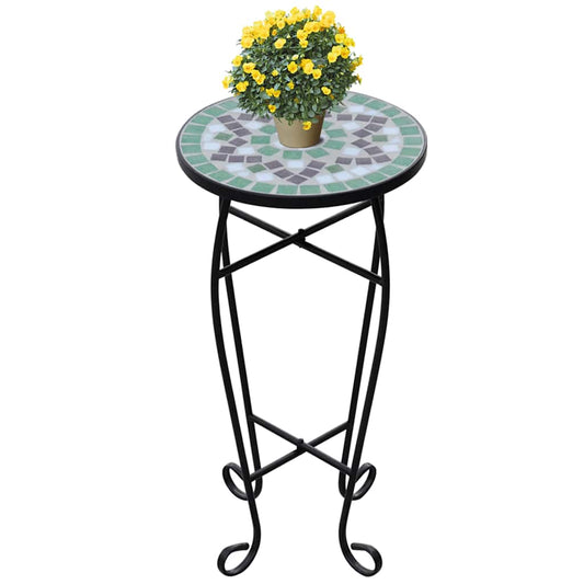 Plant Stand | Green, white, black | Iron, ceramic | 30 cm diameter