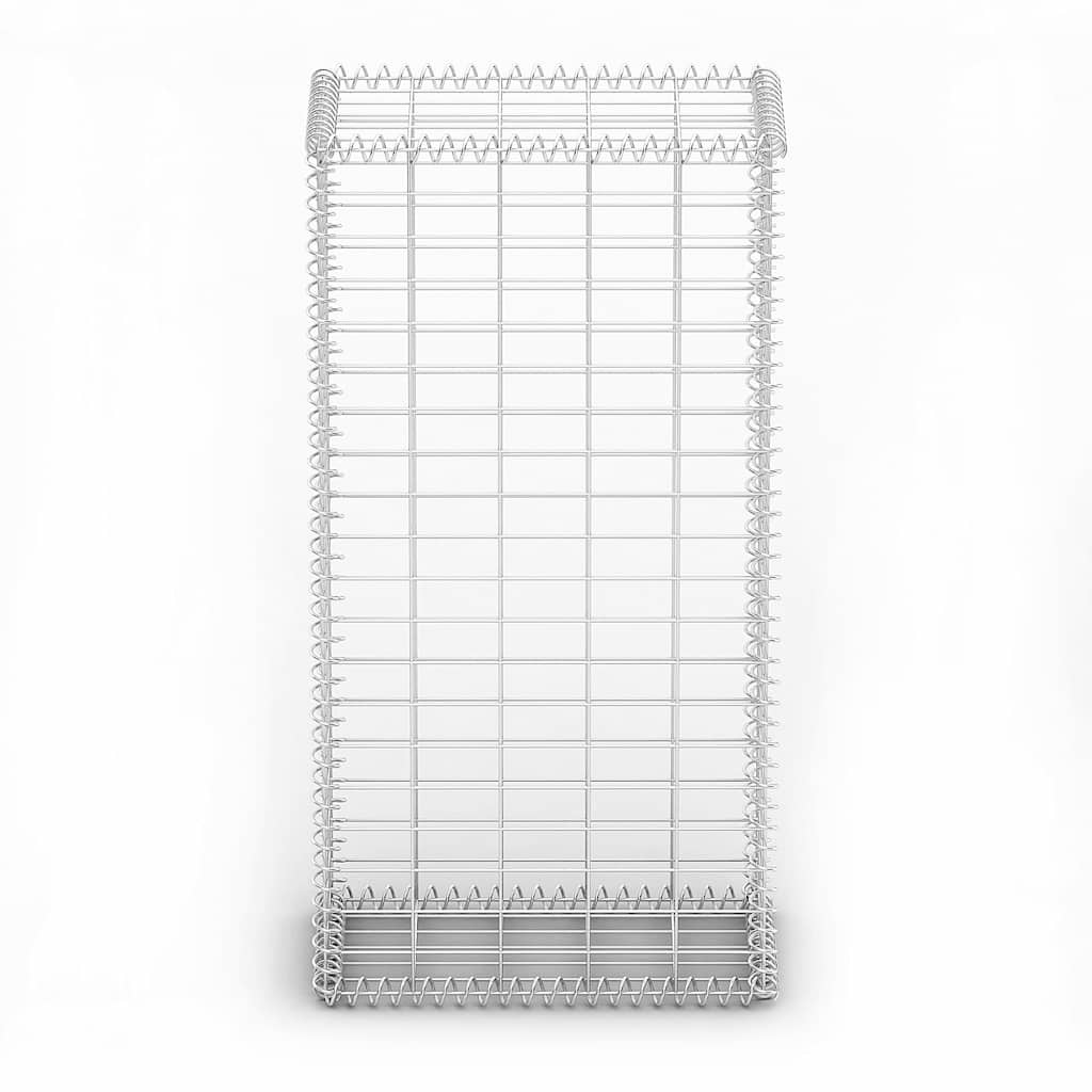 Gabion Basket with Lids Galvanised Wire 100 x 50 x 30 cm