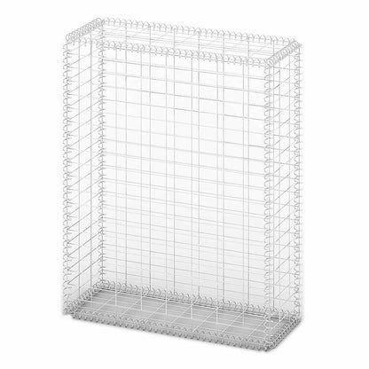 Gabion Basket with Lids Galvanised Wire 100 x 80 x 30 cm
