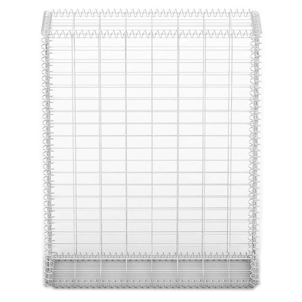 Gabion Basket with Lids Galvanised Wire 100 x 80 x 30 cm