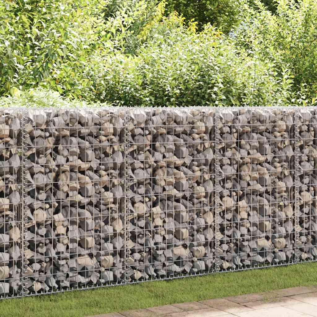 Gabion Basket with Lids Galvanised Wire 100 x 80 x 30 cm