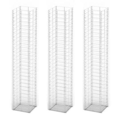 Gabion Set 3 pcs Galvanized Wire 9.8"x9.8"x59"