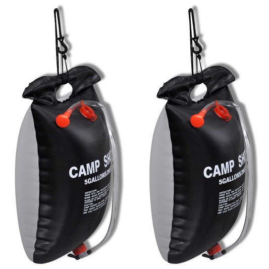 Camp Shower Solar Shower Outdoor Bath 20 L 2 pcs