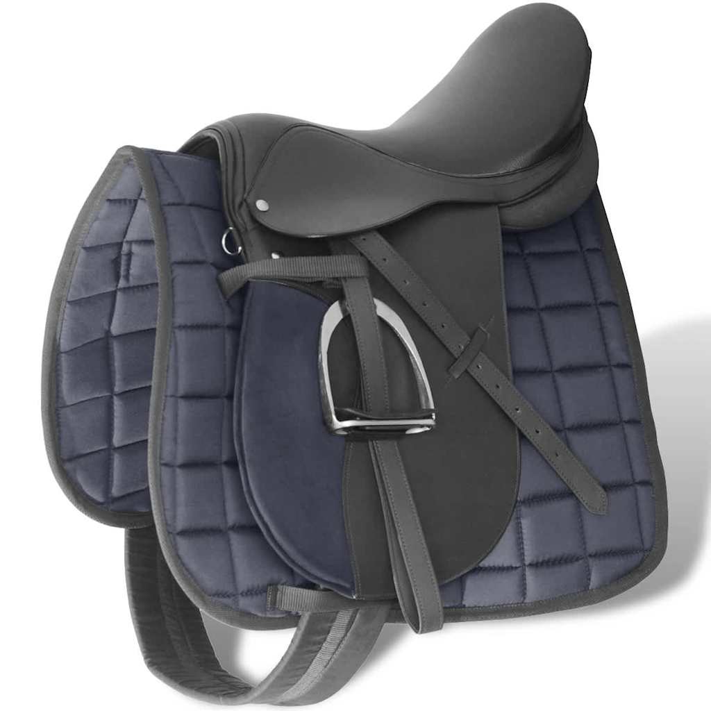 Saddle | Black | Real Leather, Metal, Polyester | 17.5 inches