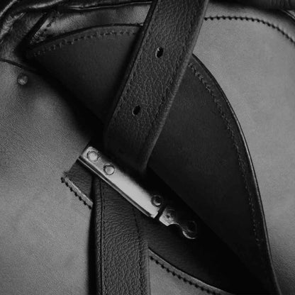 Saddle | Black | Real Leather, Metal, Polyester | 17.5 inches