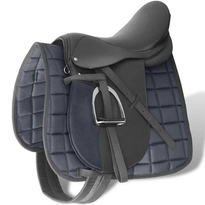 Horse Riding Saddle | Black | Leather | 17.5 inch | Durable