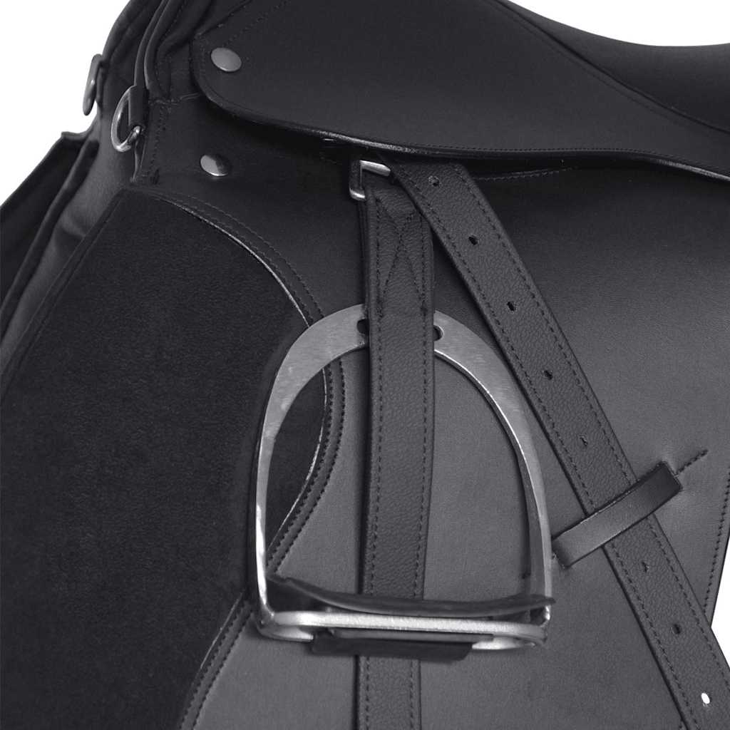 Horse Riding Saddle | Black | Leather | 17.5 inch | Durable