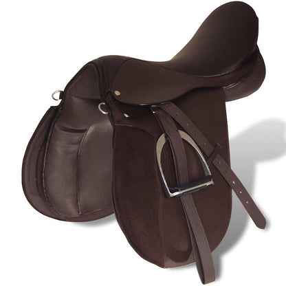 Saddle | Brown | Real Leather | 17.5 inches | Durable | Horse Saddle
