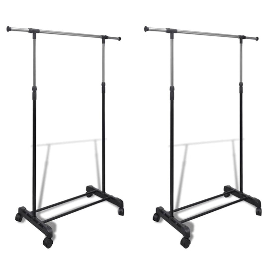 Adjustable Clothes Racks 2 pcs 1 Hanging Rail