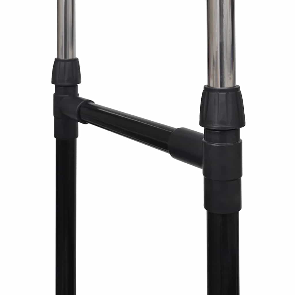 Clothes Rack | Set of 2 | Black, Silver | Stainless Steel, PP Plastic