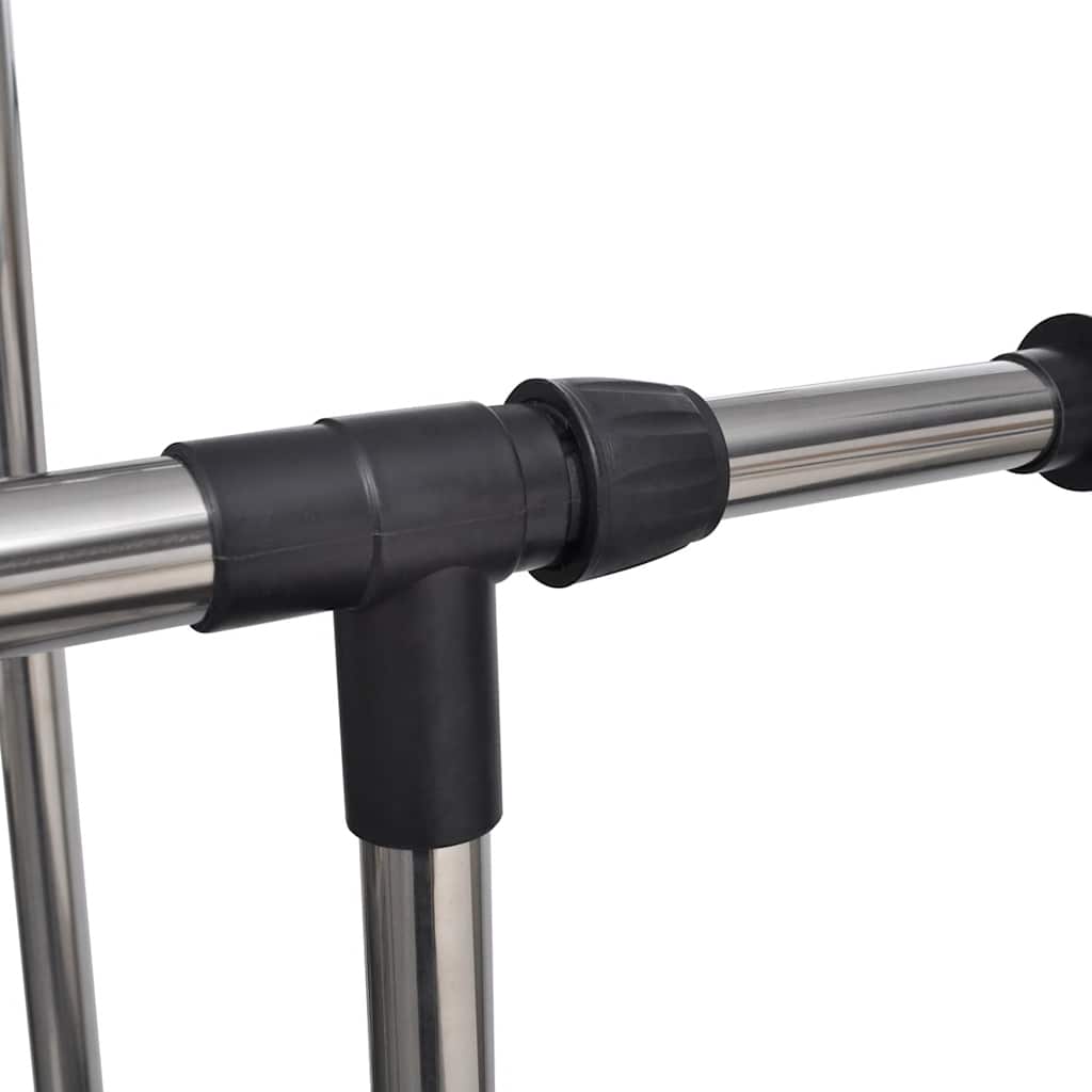 Clothes Rack | Set of 2 | Black, Silver | Stainless Steel, PP Plastic