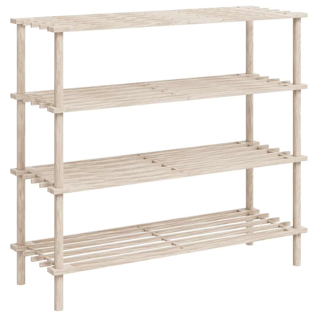 4-Tier Shoe Racks 2 pcs Solid Fir Wood