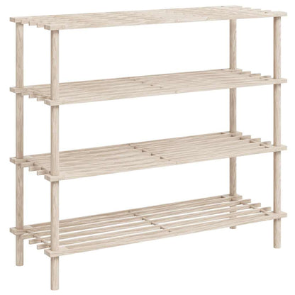 4-Tier Shoe Racks 2 pcs Solid Fir Wood