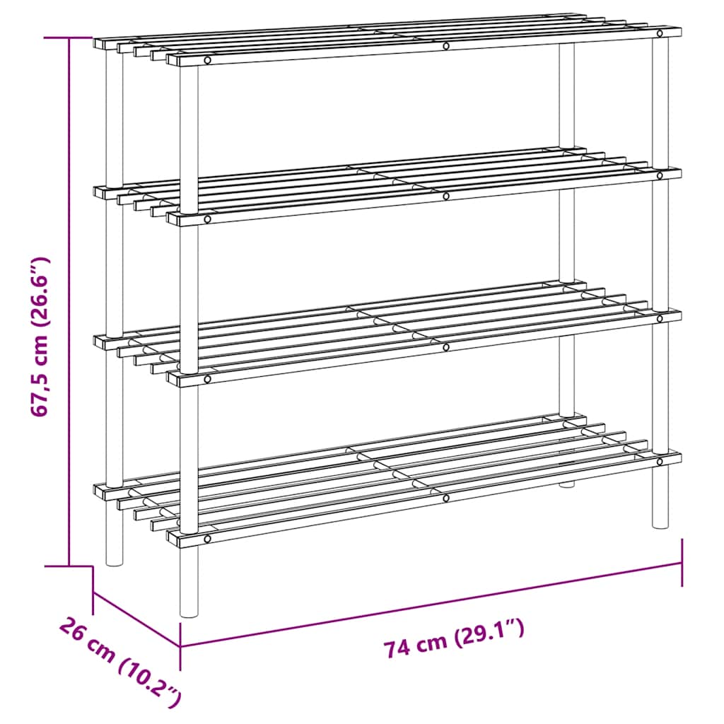 4-Tier Shoe Racks 2 pcs Solid Fir Wood
