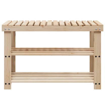 2-in-1 Shoe Rack with Bench Top Solid Fir Wood
