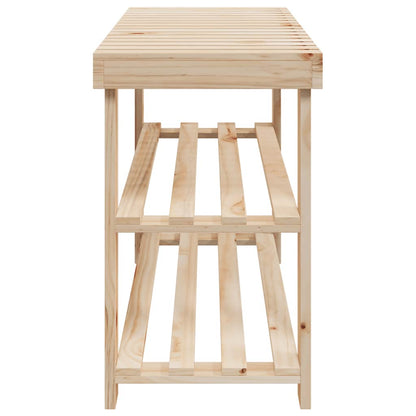 2-in-1 Shoe Rack with Bench Top Solid Fir Wood