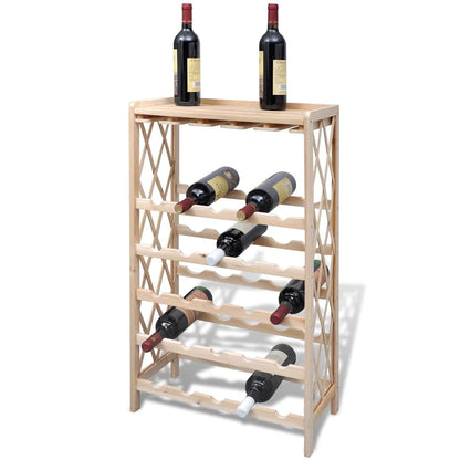 241068 vidaXL Wine Rack for 25 Bottles Solid Fir Wood