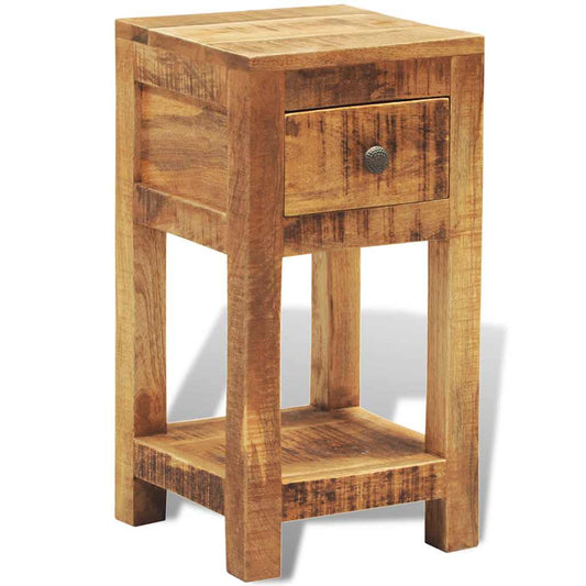 Side Table | Natural Wood | Solid Mango Wood | Compact | Square