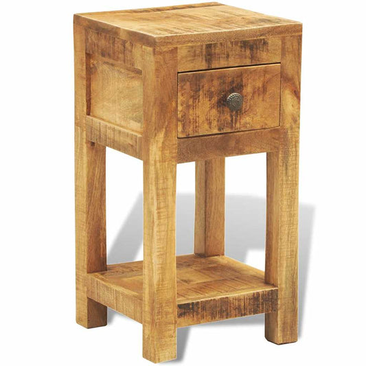 Side Table | Natural Wood | Solid Mango Wood | Compact | Square