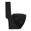 WC Ceramic Toilet Bathroom Round Toilet Bottom Water Flow Black