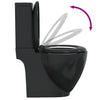 WC Ceramic Toilet Bathroom Round Toilet Bottom Water Flow Black
