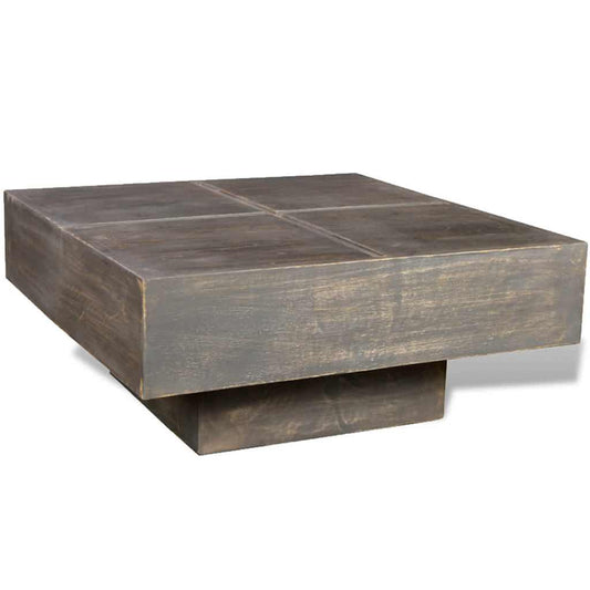 Coffee Table | Dark brown | Solid mango wood | Small | Decorative Inlays