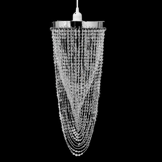 Chandelier | Clear, Chrome | Plastic, Steel | Decorative Inlays