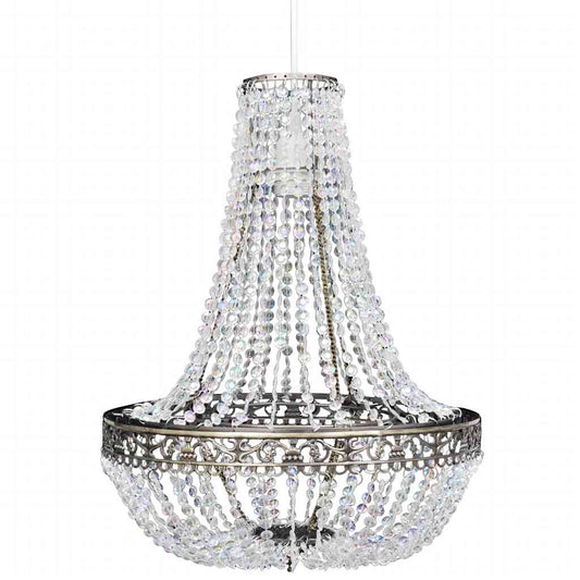 Chandelier | Silver, Clear | Steel, Plastic | Medium | Chandelier