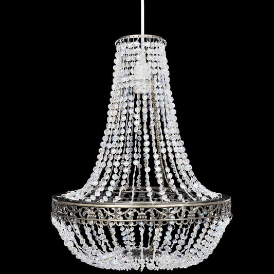 Chandelier | Silver, Clear | Steel, Plastic | Medium | Chandelier