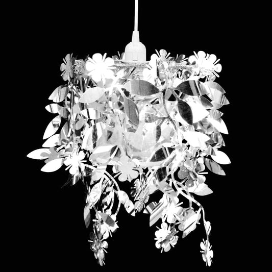 Leaves Paillette Pendant Chandelier Lamp 21.5 x 30 cm Silver