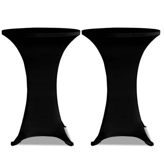 Table Cover | Set of 2 | Black | Polyester 90%, Elastane 10% | Ø80 cm