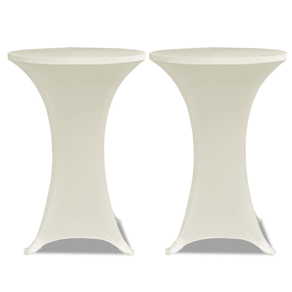 Standing Table Cover Ø70cm Cream Stretch 2 pcs