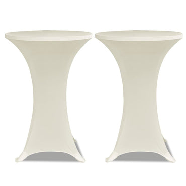 Standing Table Cover Ø70cm Cream Stretch 2 pcs