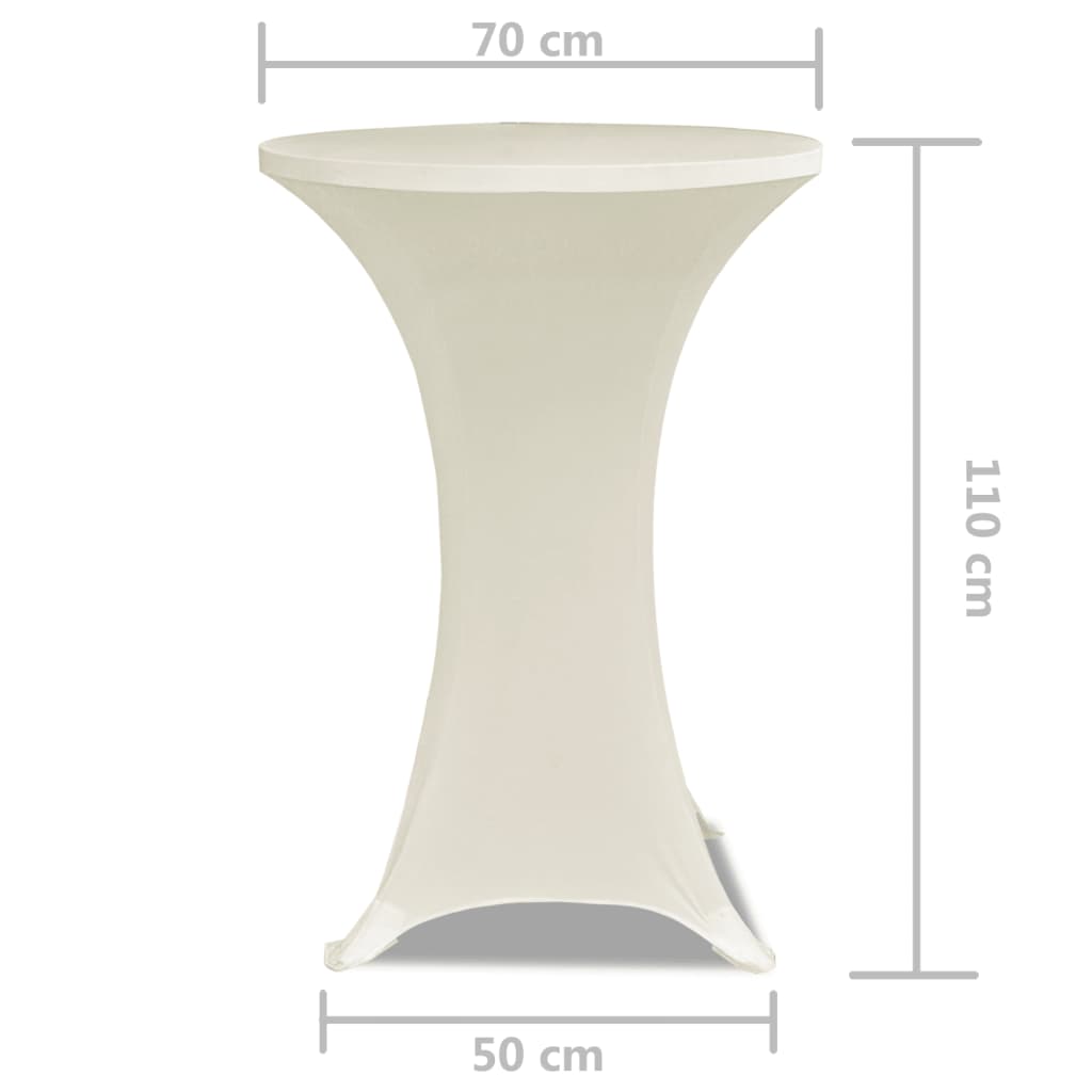 Standing Table Cover Ø70cm Cream Stretch 2 pcs