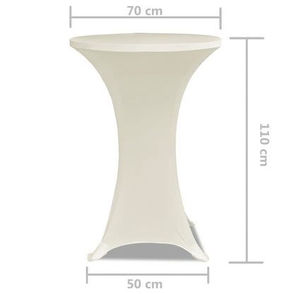 Standing Table Cover Ø70cm Cream Stretch 2 pcs