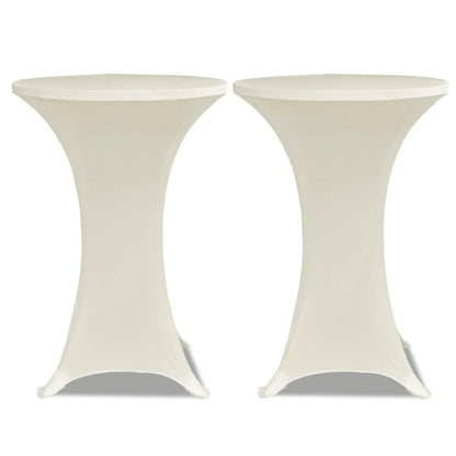 Standing Table Cover Ø80cm Cream Stretch 2 pcs