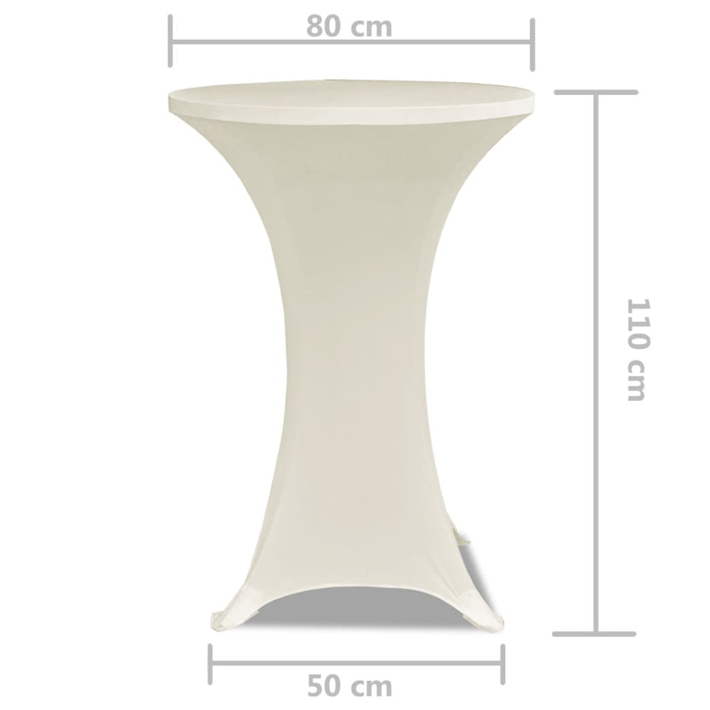 Standing Table Cover Ø80cm Cream Stretch 2 pcs