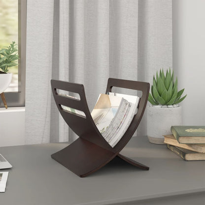 Wooden Magazine Rack Floor Standing Brown