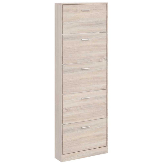 Shoe Cabinet | Oak | Engineered wood | 59 x 17 x 169 cm | Shoe Cabinet