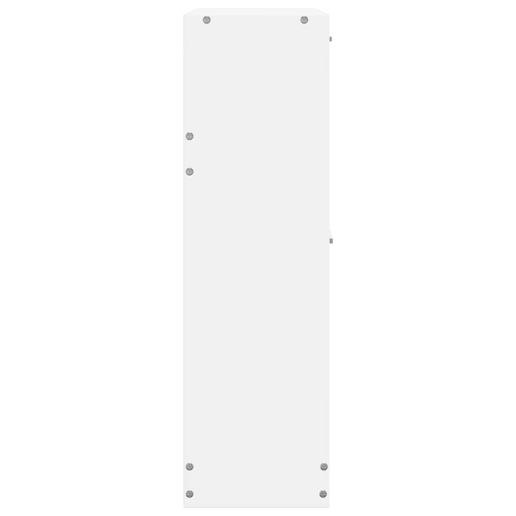 White Wooden Shoe Cabinet with 2 Compartments