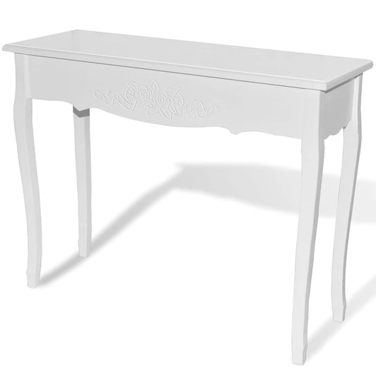 Console Table | White | MDF and Pinewood | Compact | Stylish Design