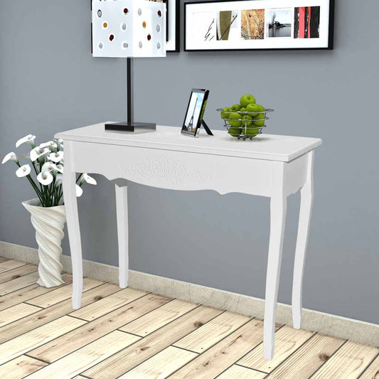 Console Table | White | MDF and Pinewood | Compact | Stylish Design
