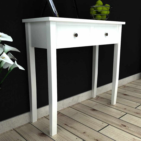 Console Table | White | MDF and Pinewood | Compact | Console Table