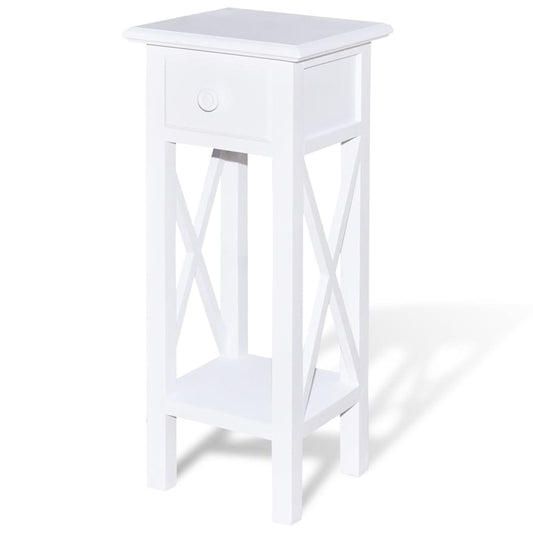 Side Table with Drawer White