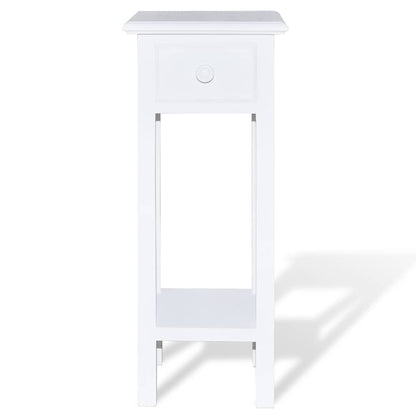 Side Table with Drawer White