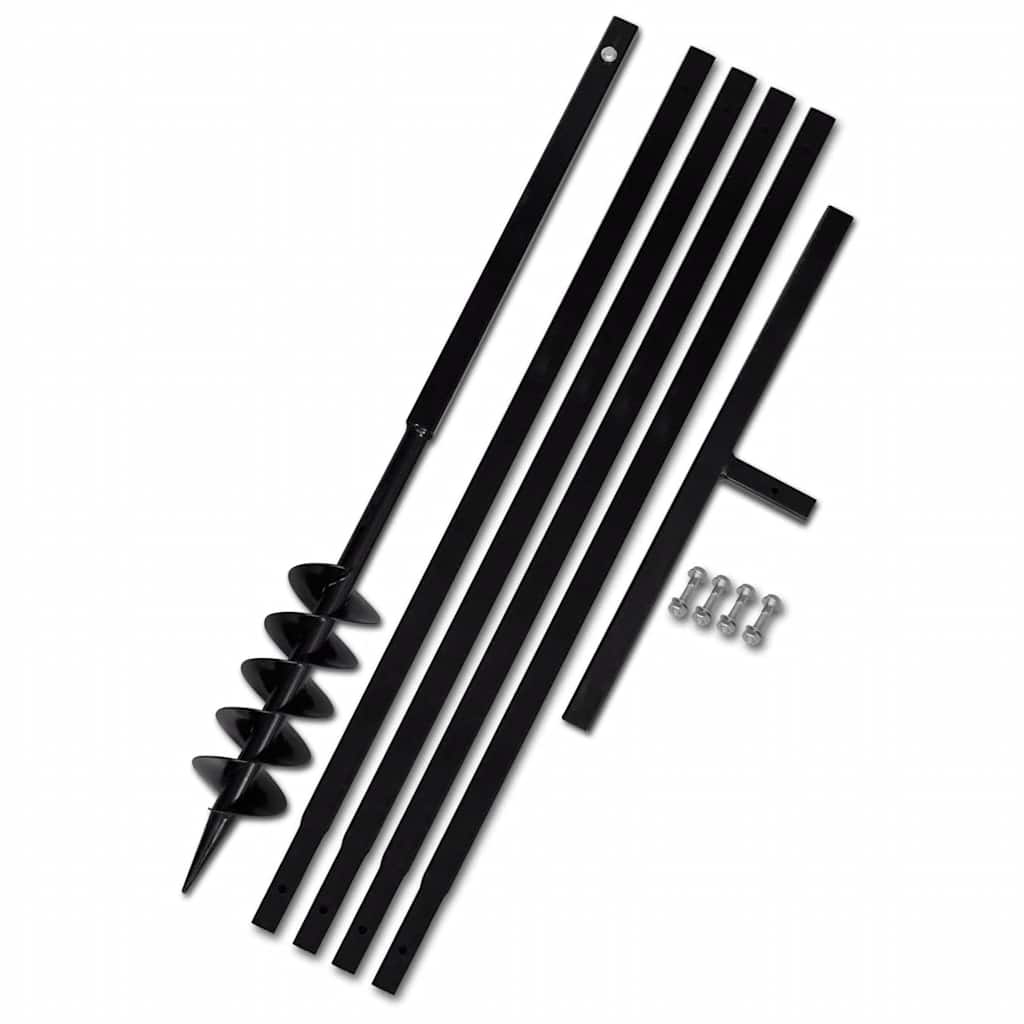 Ground Drill with Handle 100 mm with Extension Tube 5 m Steel