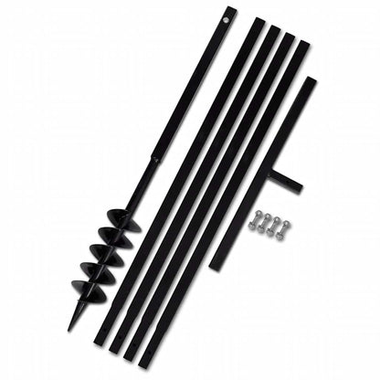 Ground Drill with Handle 100 mm with Extension Tube 5 m Steel