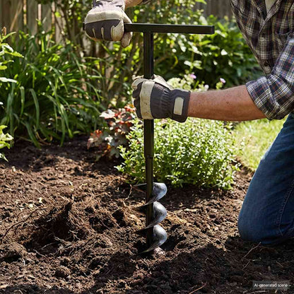 Ground Drill with Handle 180 mm with Extension Tube 5 m Steel